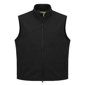 Schaefer Outfitter Mens XL Black Wool Blend Western Yoke Full Zip Vest - CJ